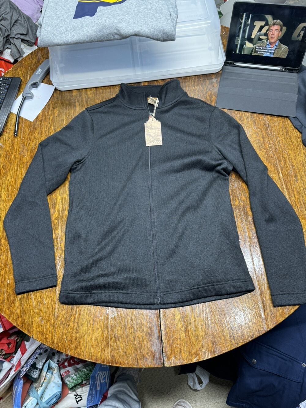 TELLURIDE CLOTHING COMPANY MEN'S NWT / NEW Sz S SWEATER FULL ZIP MOCK NECK BLACK